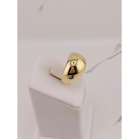 10k gold ring dome chunky polished design size 8 - Picture 2 of 5